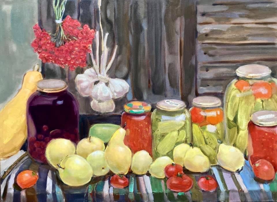 Harvested for the winter, 2020, 60х80 sm, oil on canvas