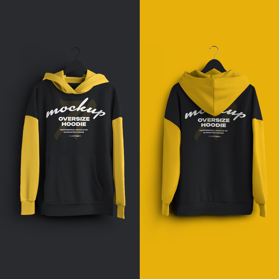 7 Mockups Oversize Long Hoodies