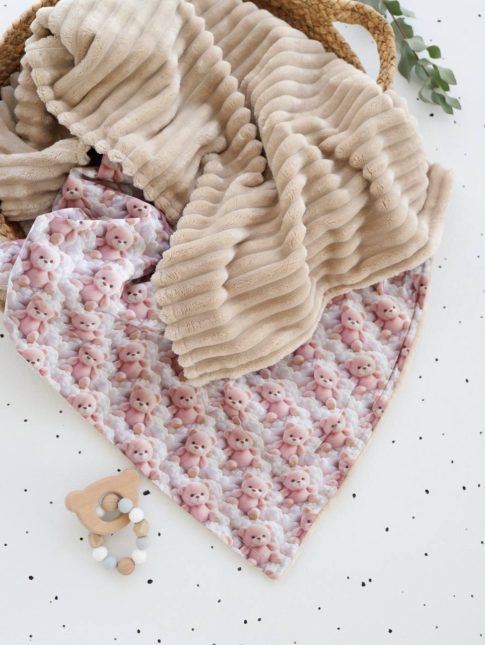 Дитячий плед для новонароджених з плюшу та бавовни 100×80 см