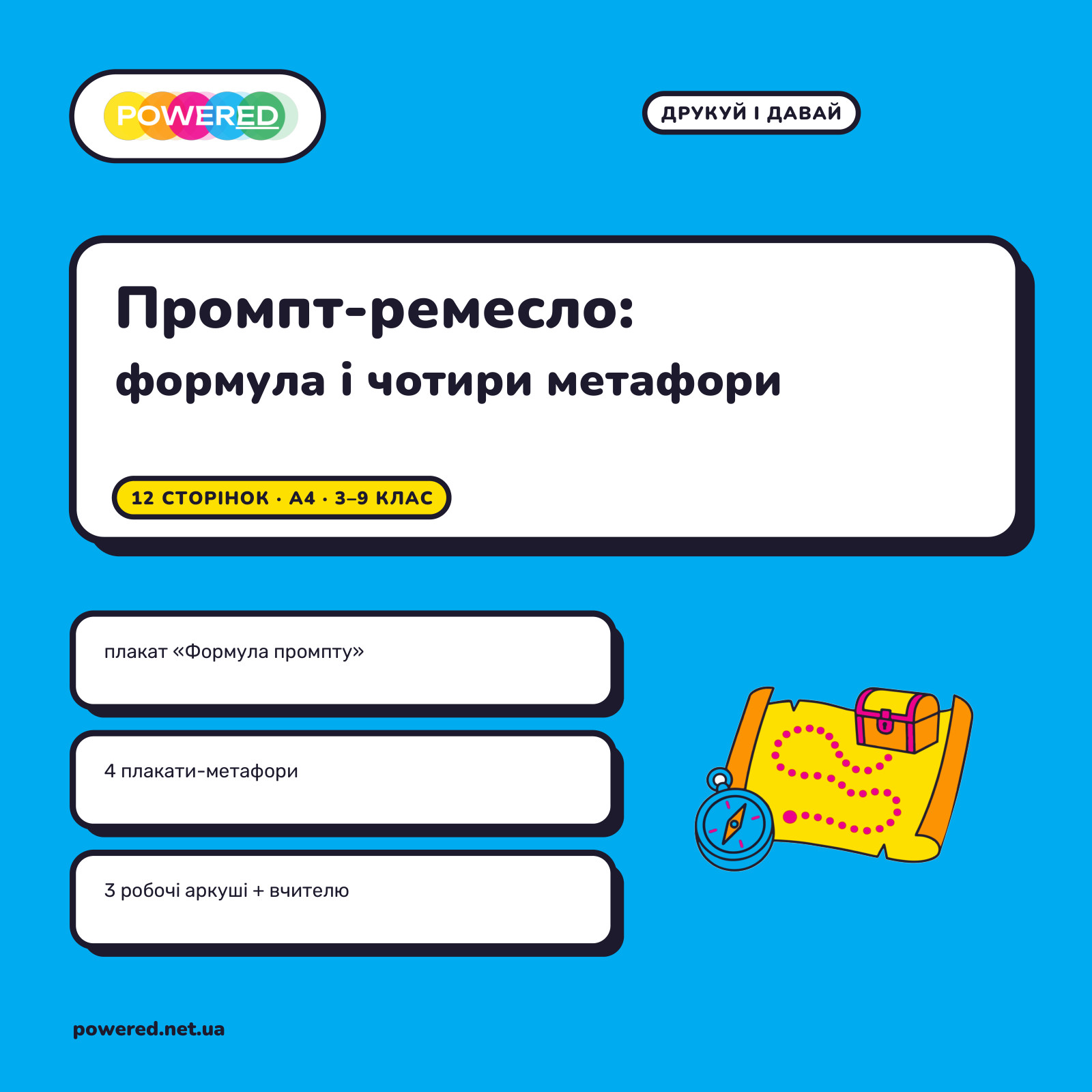 Промпт-ремесло: формула промпту і чотири метафори для 3-9 класу