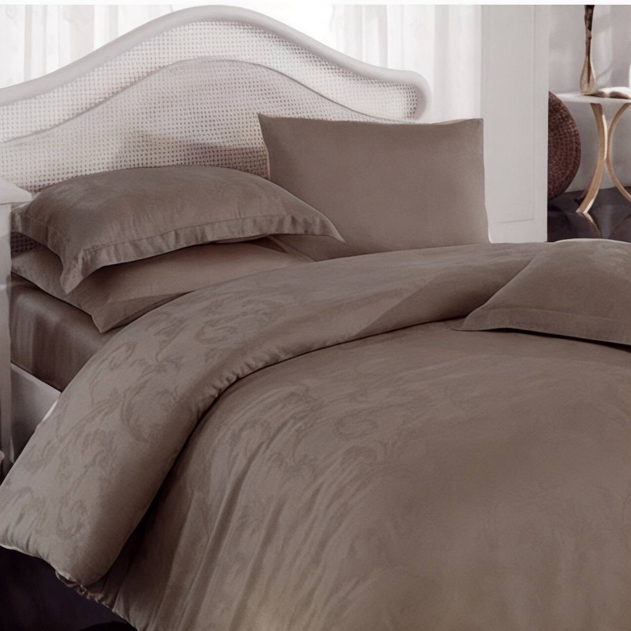 Постільна білизна з сатину-жакард, колір Cappucino Curl