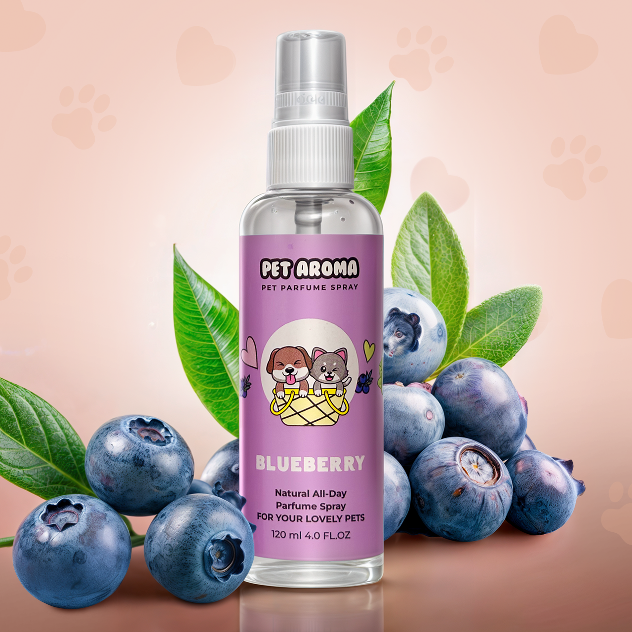 Парфум для тварин PET AROMA BLUEBERRY (з ароматом чорниці) 120 мл