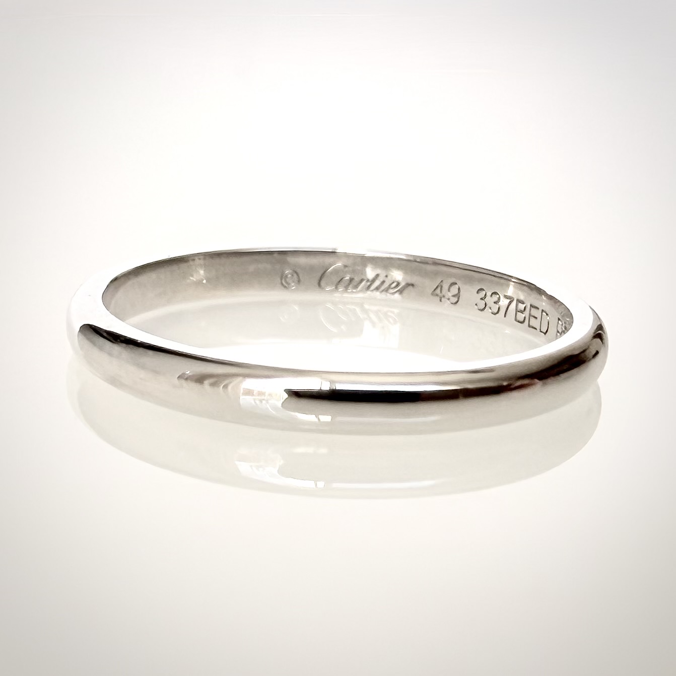 Cartier vintage platinasormus Pt950 – 1,9 mm – sertifikaatti & rasia