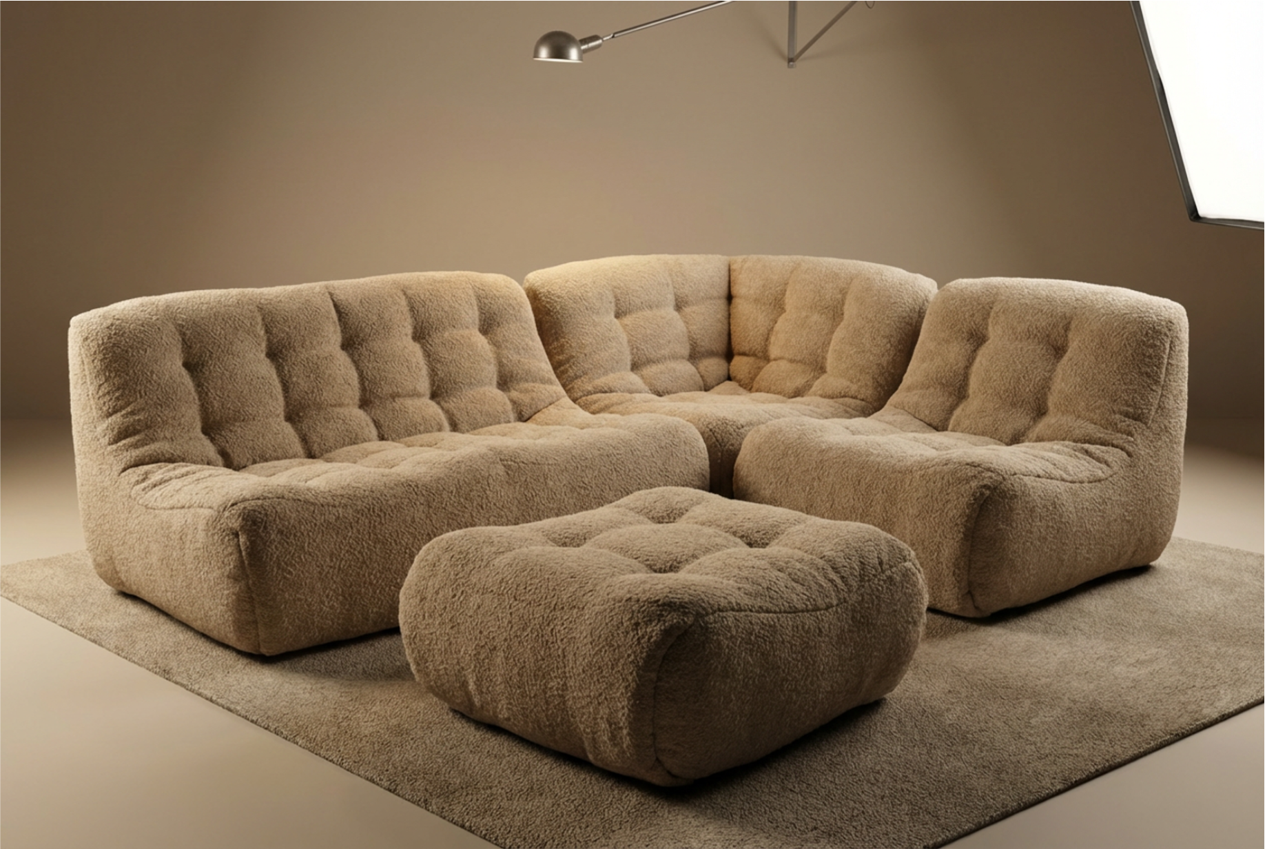 Pino Какао 2,5*1,9м з пуфом в тканині Альпака