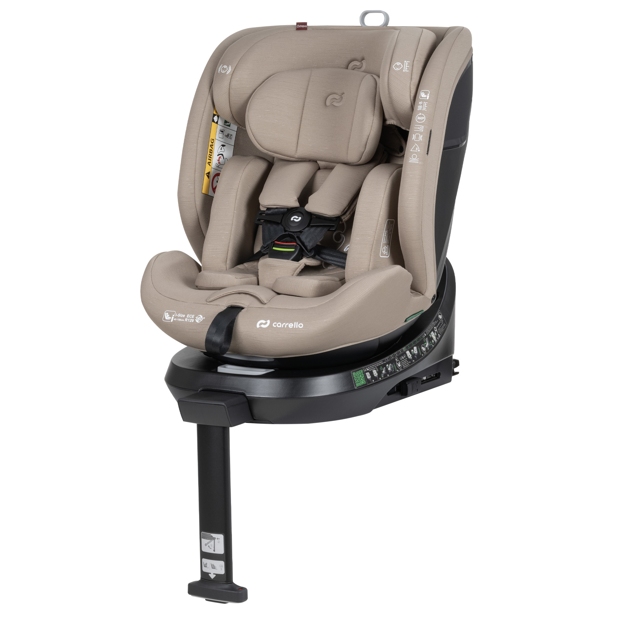 Автокрісло CARRELLO Octopus від 40 до 150 см 0+1+2+3 ISOFIX Sandstone Beige
