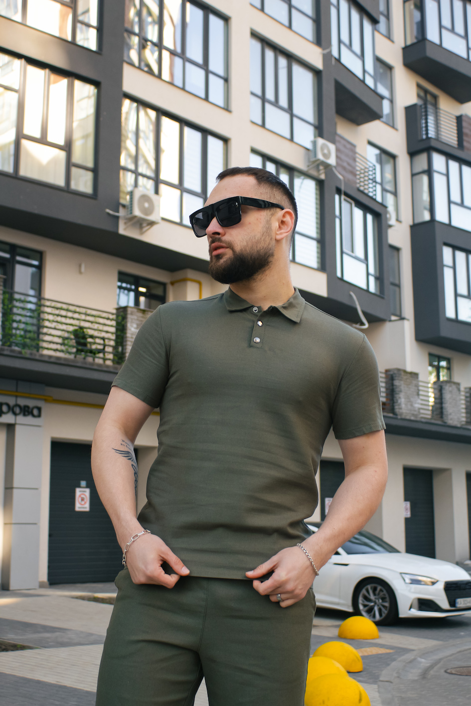 Поло чоловіче лляне "Flax" (S, M, L, XL, 2XL, 3XL)