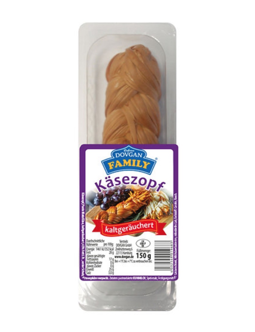 🇱🇻 "DOVGAN" Queso ahumado en trenza family, 150 g.