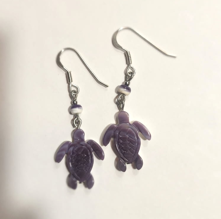 Turtle Wampum Earrings