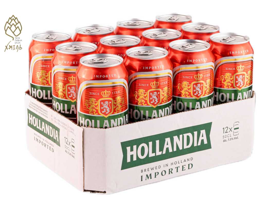 Пиво Hollandia Strong 7,5%, 0,5 ж/б (12 шт/уп)