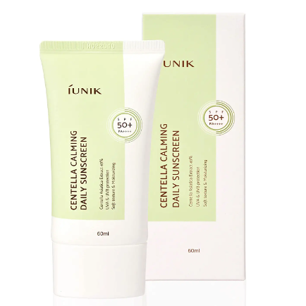 Сонцезахисний крем з екстрактом центели IUNIK Centella Calming Daily Moisture Suncreen Reef-Safe UVA UVB, SPF 50+ PA++++ 60 ml