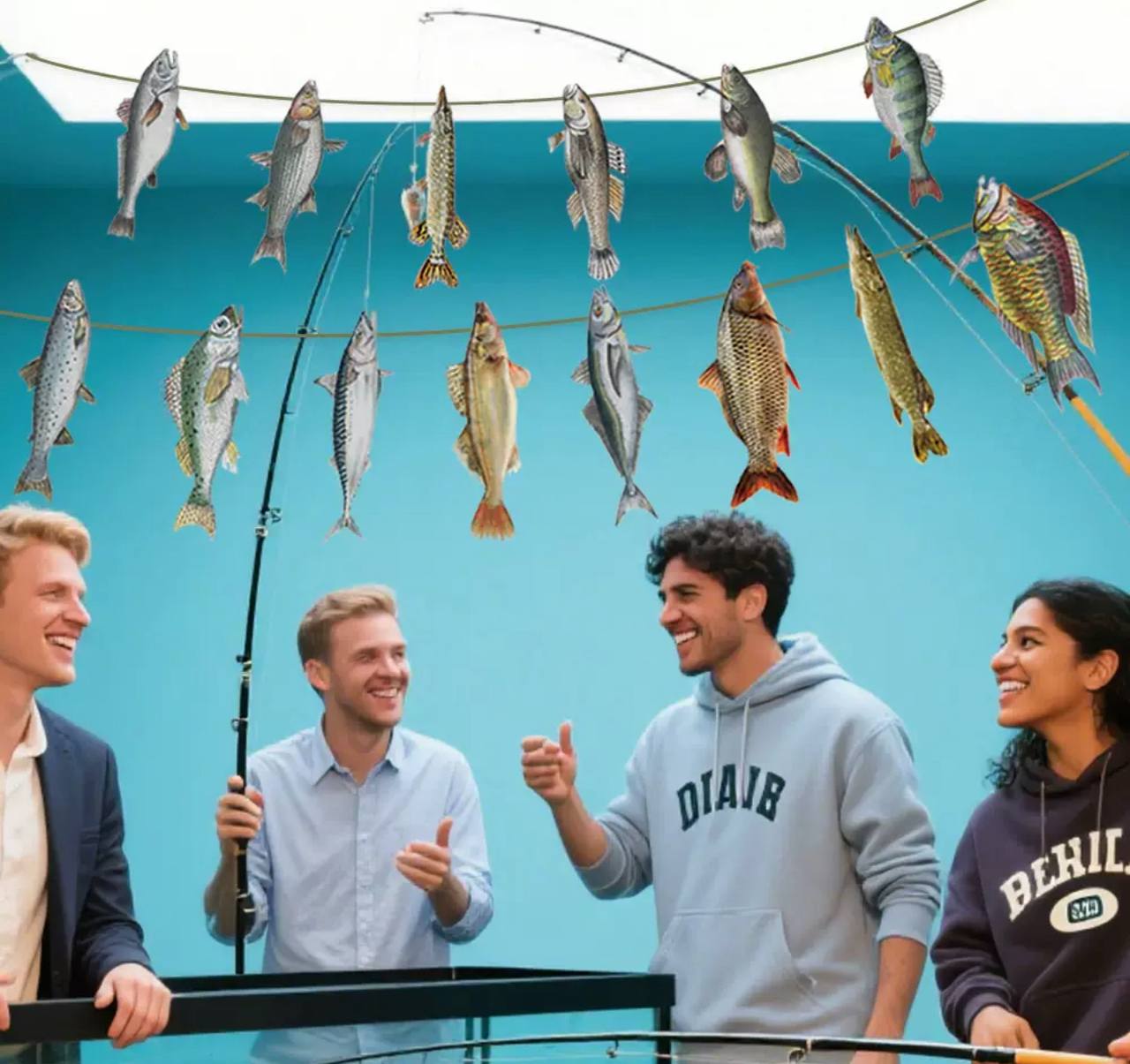 Гірлянда з декоративних рибок, прикраса з риб