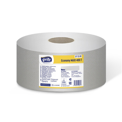 Туалетний папір ОПТОМ Джамбо Grite Economy MAXI 400 T, 1-шаровий, Recycled Fib, 1270 відривів, 100х250, 400 м, 1 рул
