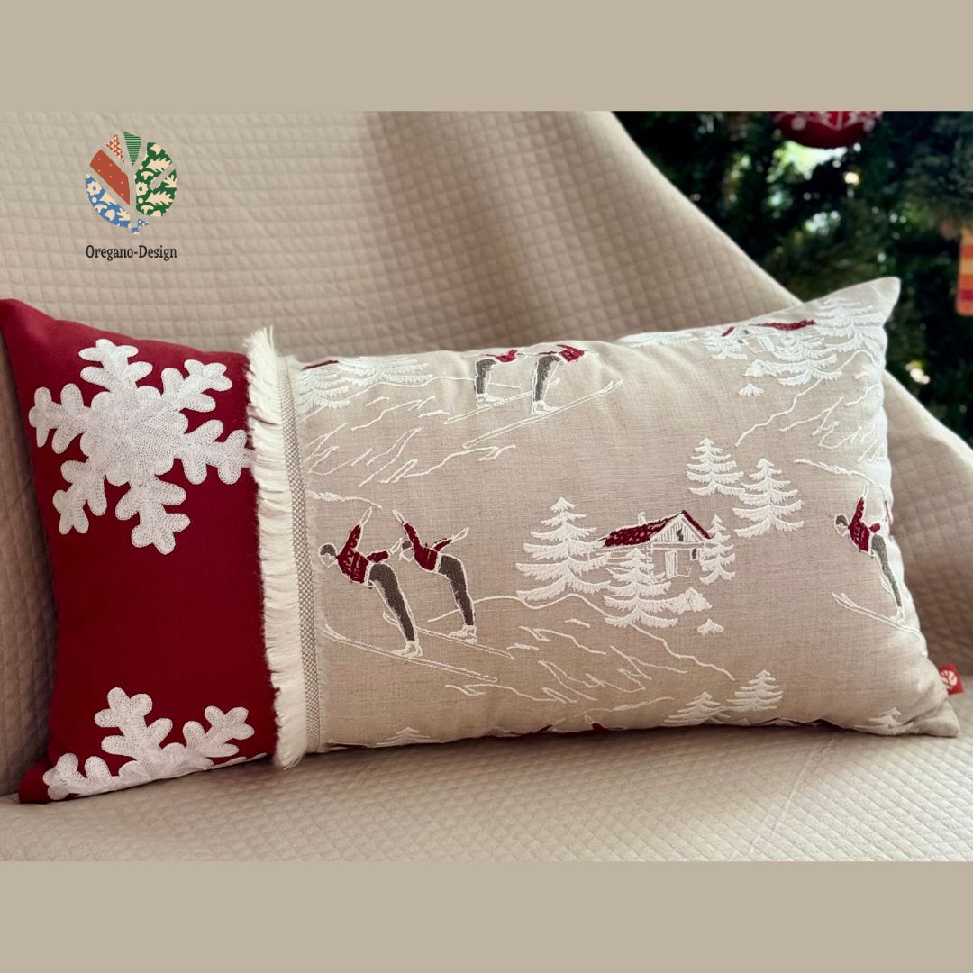 Decorative pillow Skiers