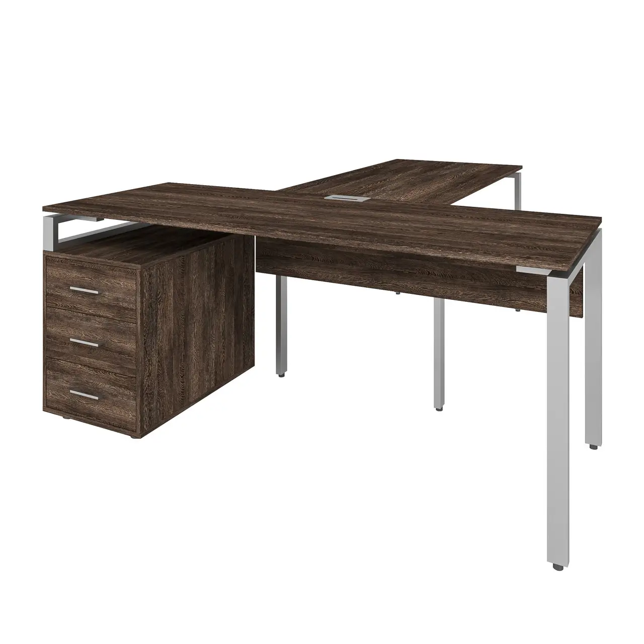 Стіл керівника з приставкою та тумбою LMB 1A, кабінет керівника, стіл керівника з брифінгом 1800/700/750+1350/700/750 мм.