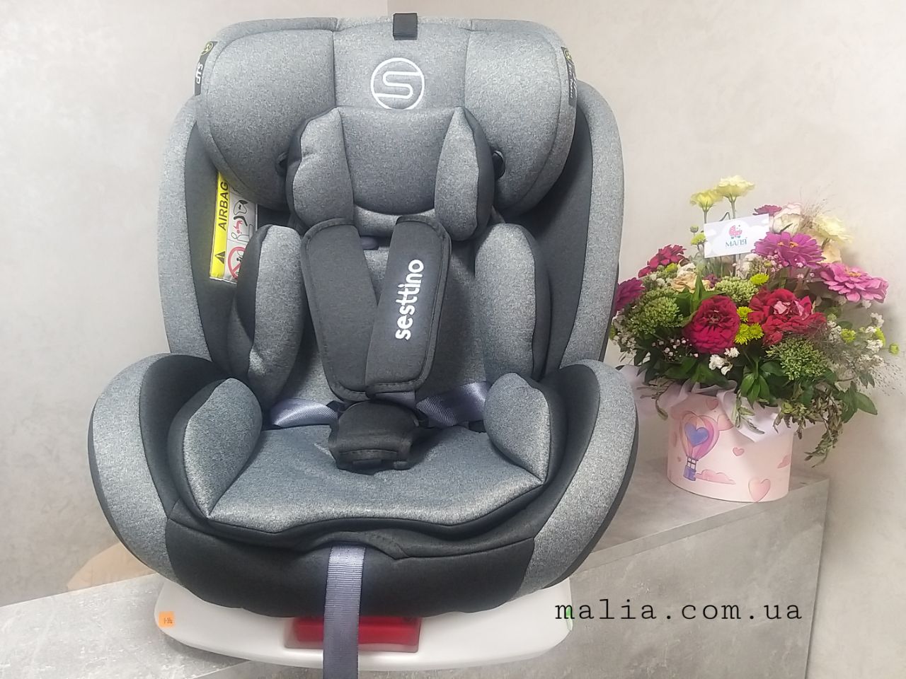 Дитяче автокрісло Sesttino Oktagon ISOFIX melange grey 0-36 кг