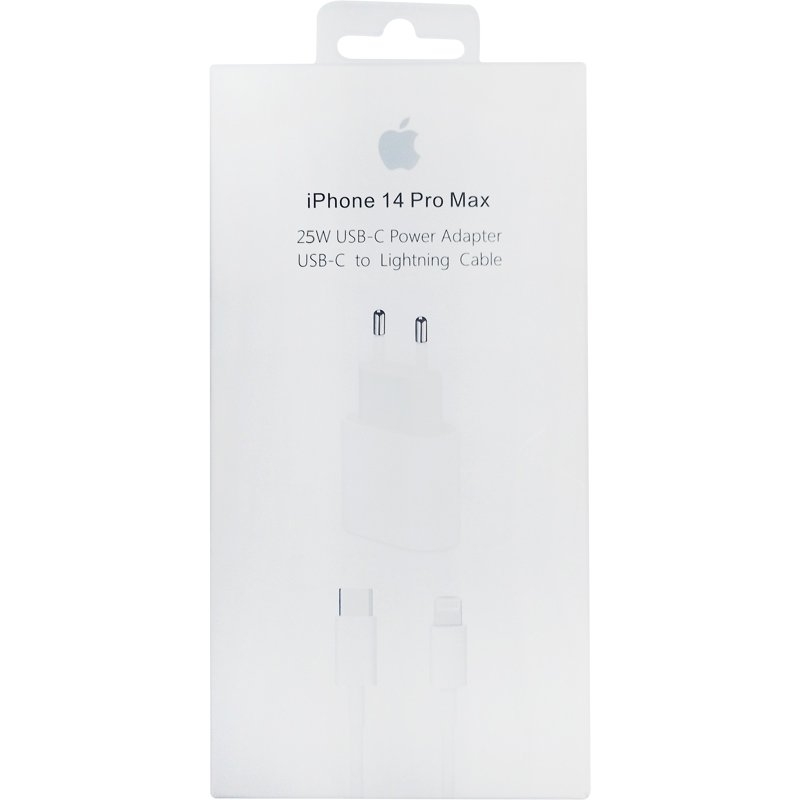 Мережевий зарядний пристрій Original Quality Iphone 14 Pro Max 25W + кабель Type-C/Lightning (MHJ83ZMA/A) (коробка) White