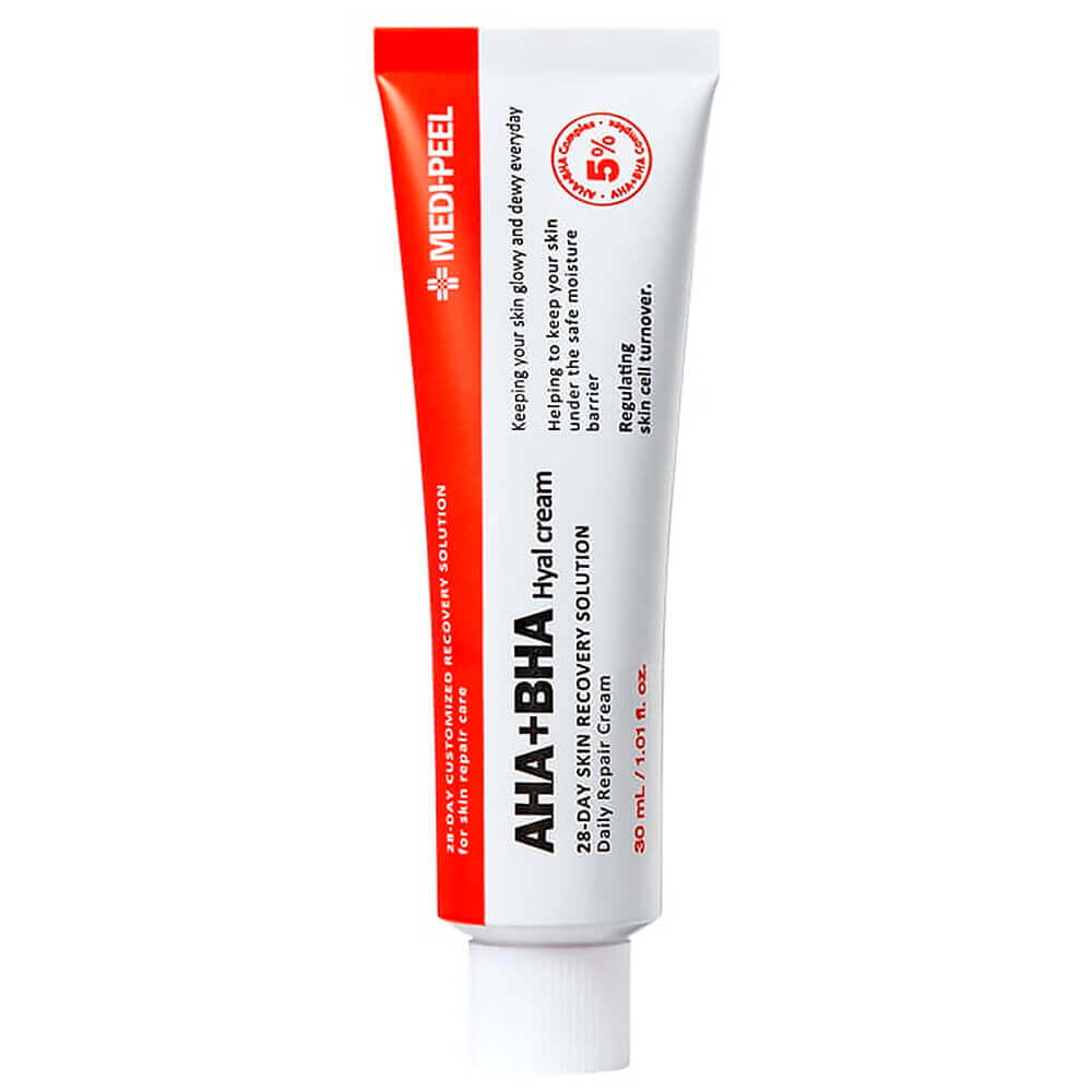 Відновлюючий крем-пілінг із кислотами та пептидами MEDIPEEL AHA BHA 28 Days Hyal Cream, 30 мл