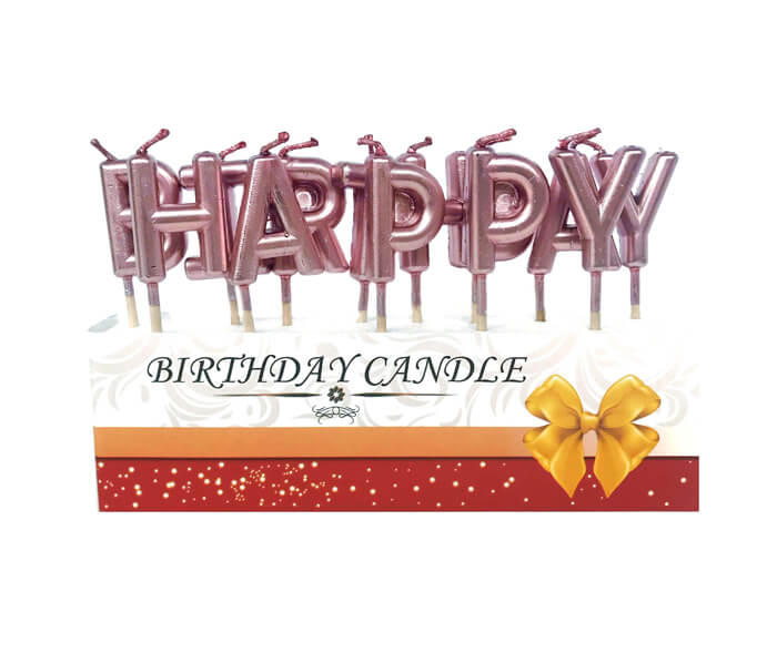 Свічки літери Happy Birthday рожеве золото