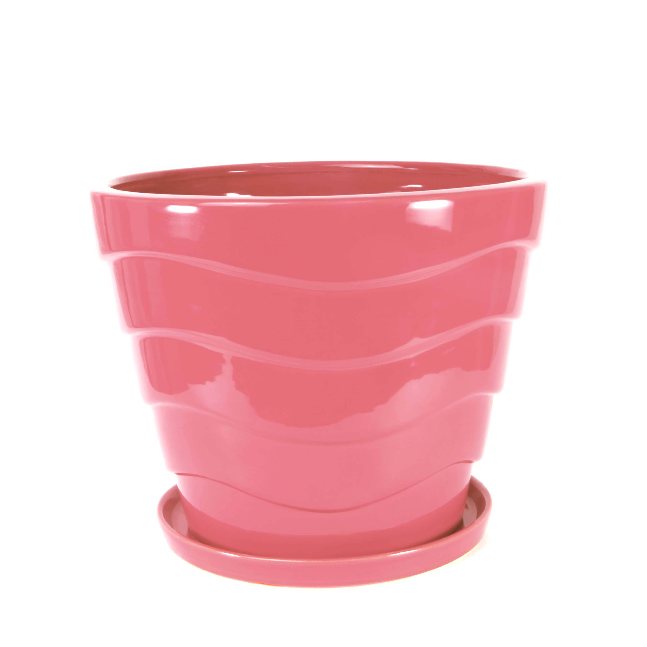 Горщик Конус з хвильками 7,2 л Кораловий p254
