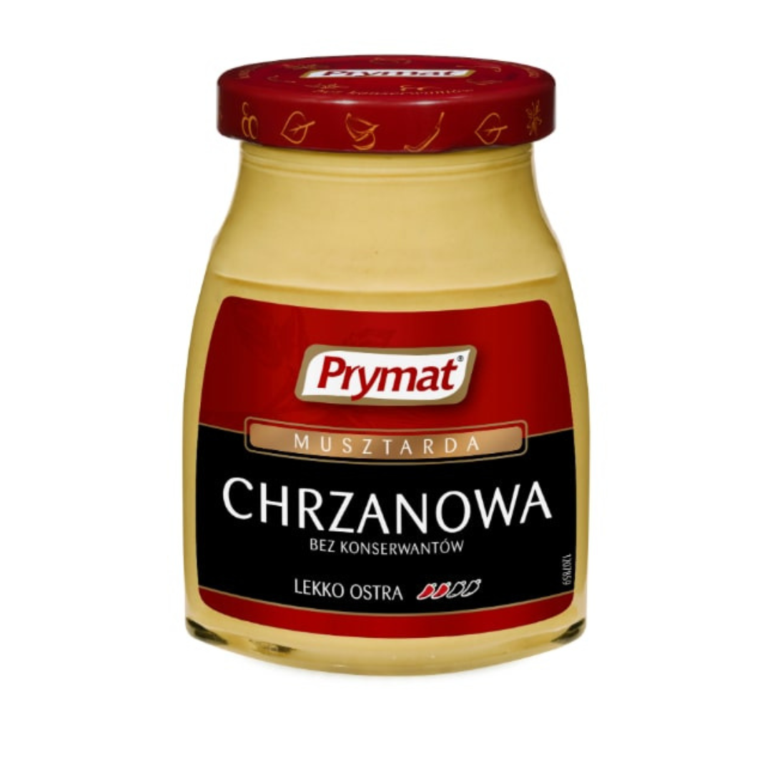 🇵🇱 "Prymat" CHRZANOVA Lekko ostra / Mostaza con rábano 170 g.
