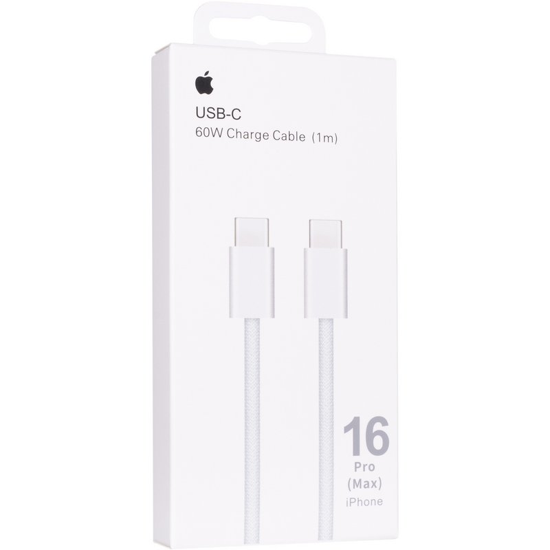 Кабель USB Original Quality Type-C to Type-C 1m 60W (Інструмент для виймання SIM-карти) (Woven) (коробка) White