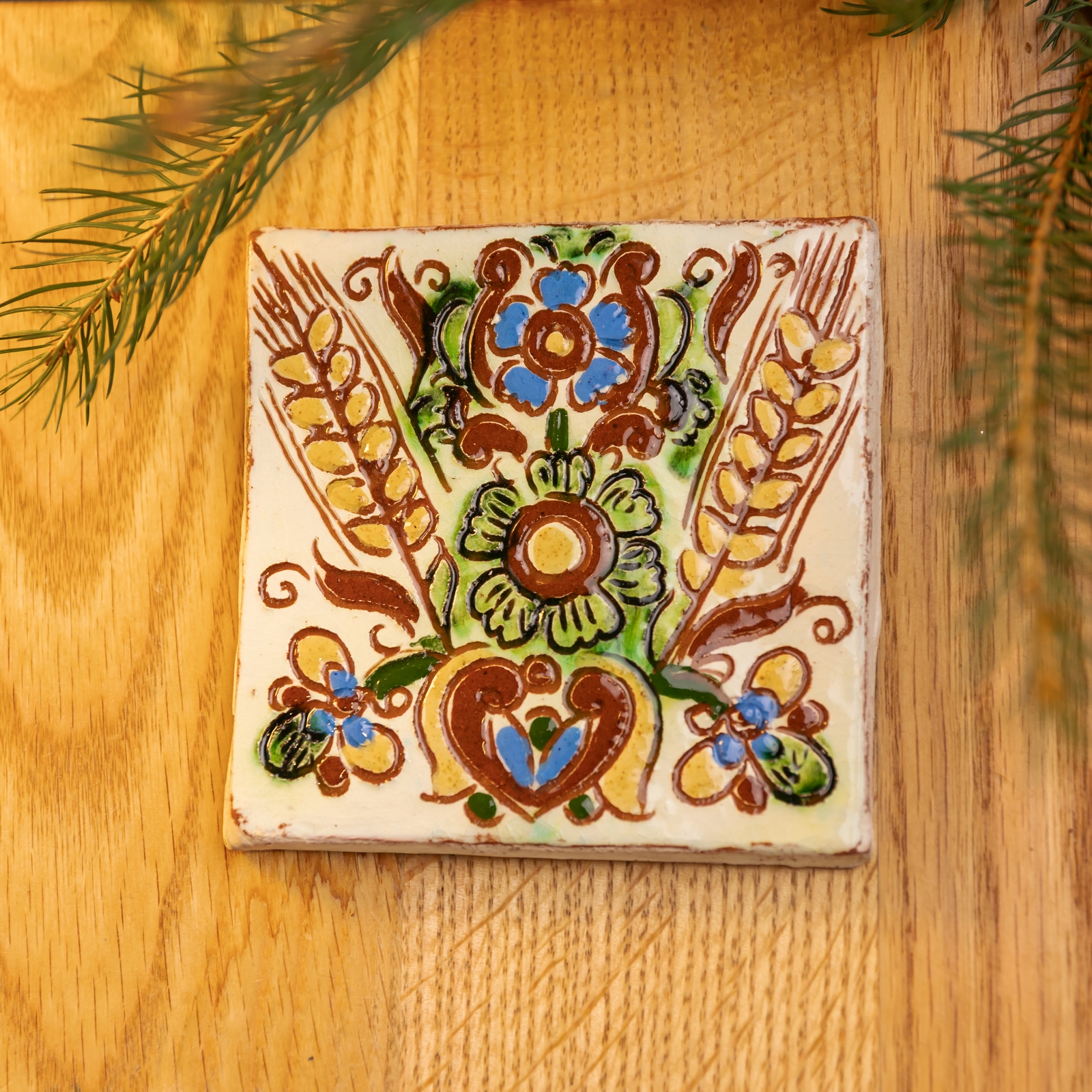 Плиточка для декору "Колоски", 10*10 см