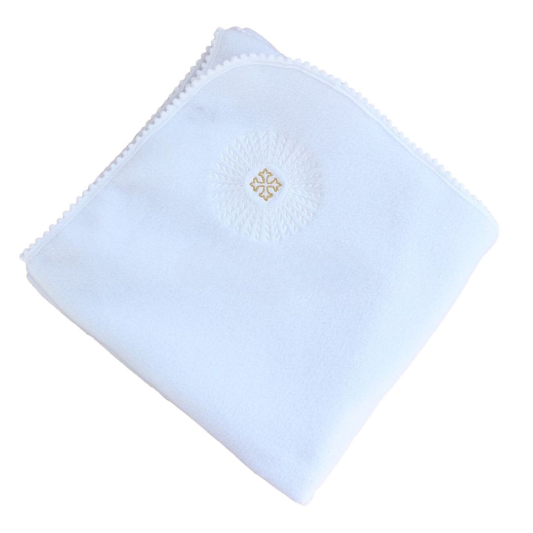 Тепла флісова крижма з помпонами