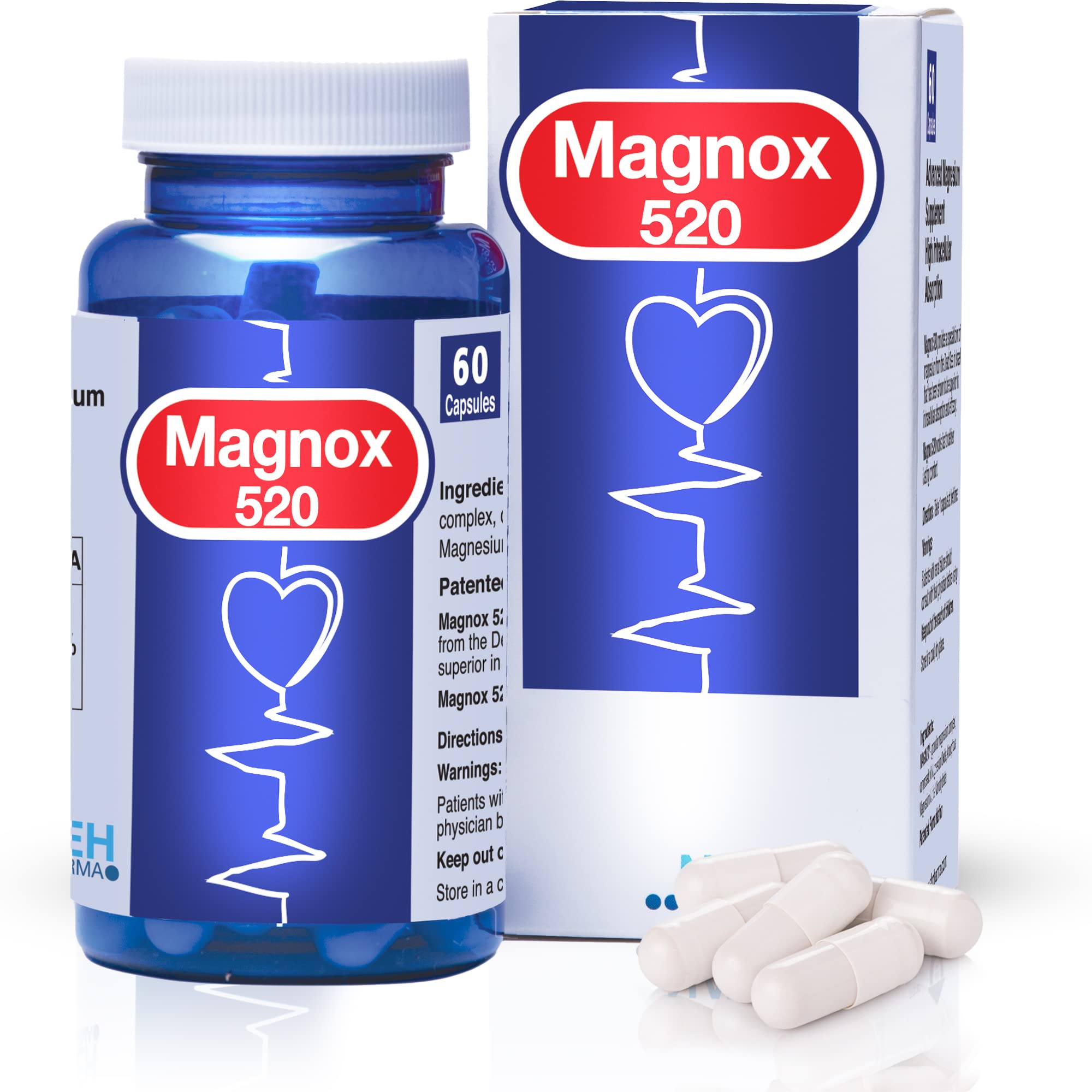 Magnox 520 Магний витамины для здоровья сердца и сосудов капсулы 985 мг, 60 шт.