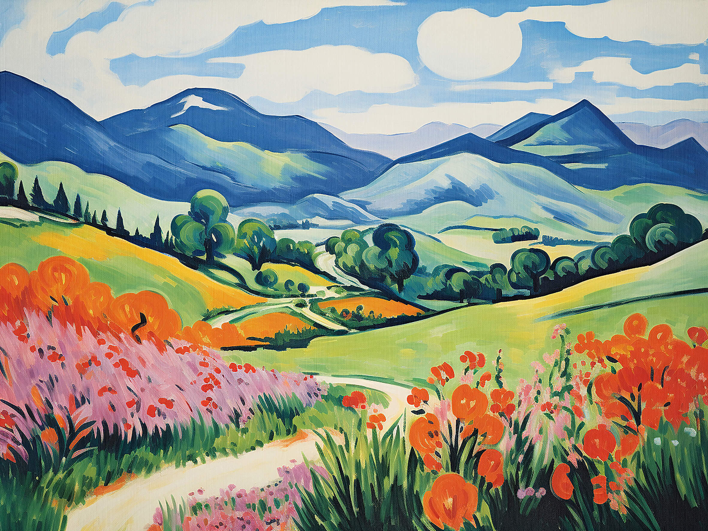 The Winding Trail, 60x80 cm, original acrylic painting on canvas