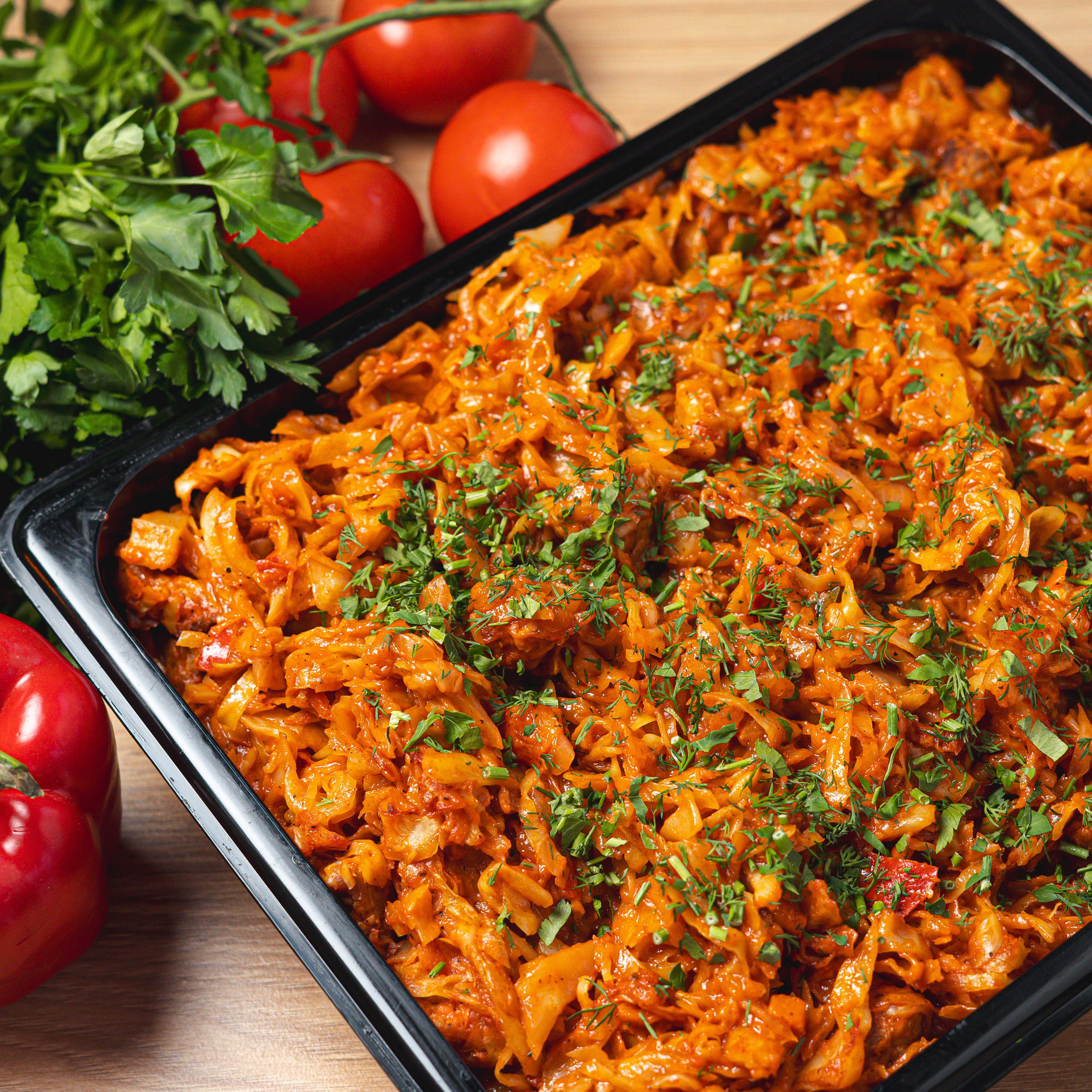 Капуста тушена зі свининою