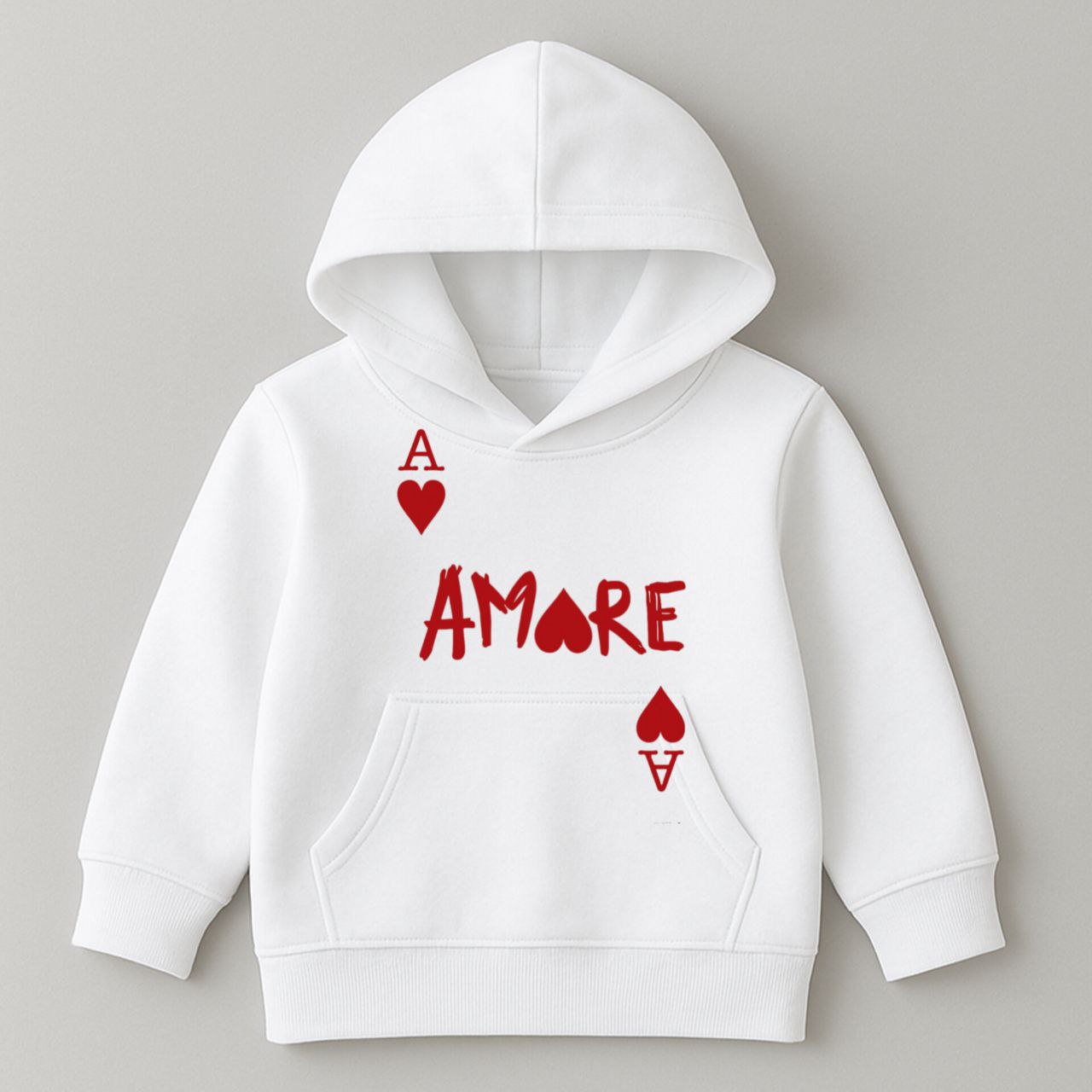 ДИТЯЧЕ ХУДІ БІЛИЙ КОЛІР З ПРИНТОМ "АМОРЕ"