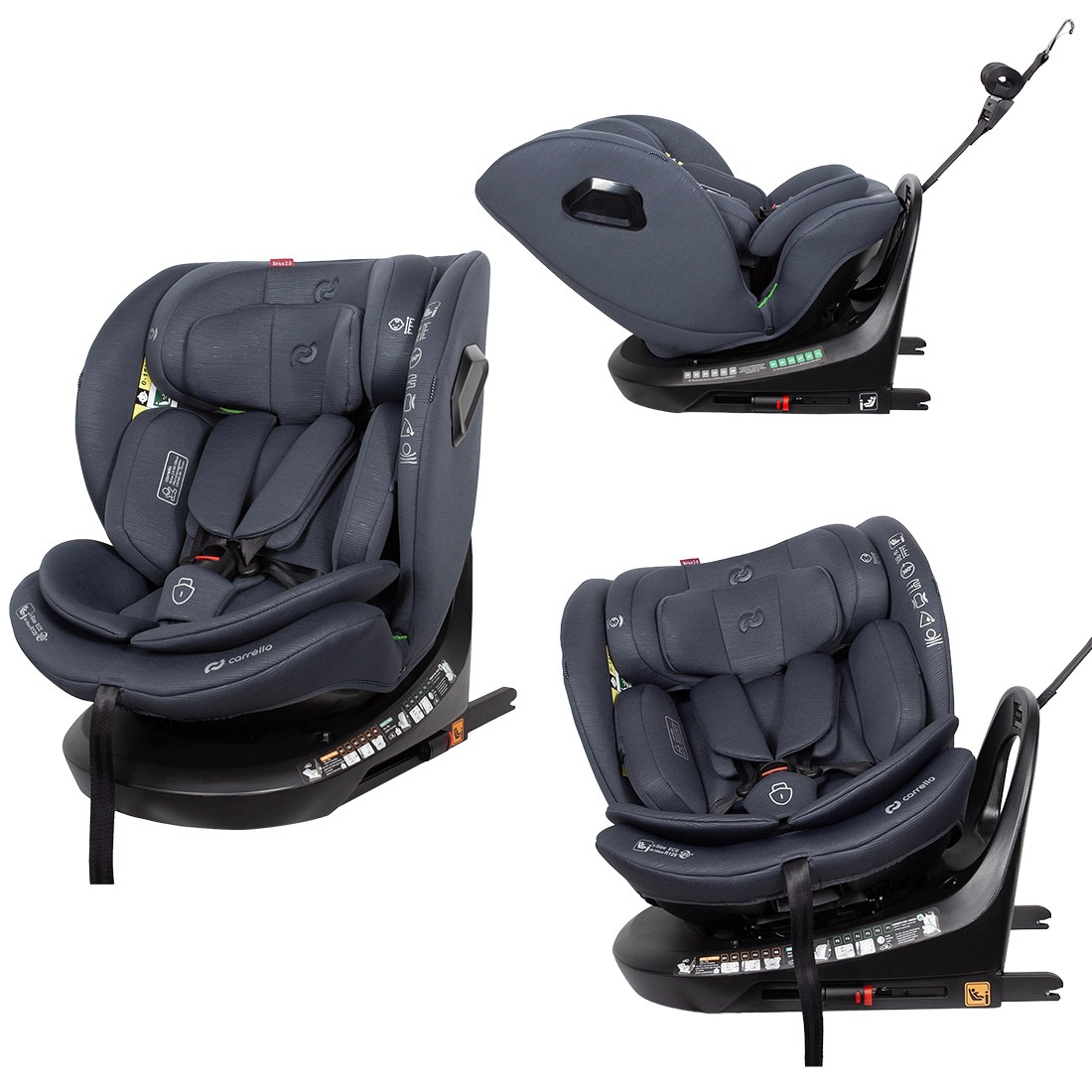 Автокрісло Carrello Sirius 2.0 CRL-8809 i-Size 40-150см ISOFIX, поворот, якір Deepwater Grey