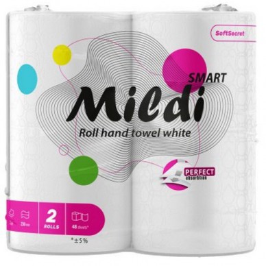 Рушник паперовий ” Mildi Smart ” 210*110/50 целюл. 2 шар. (2 шт)