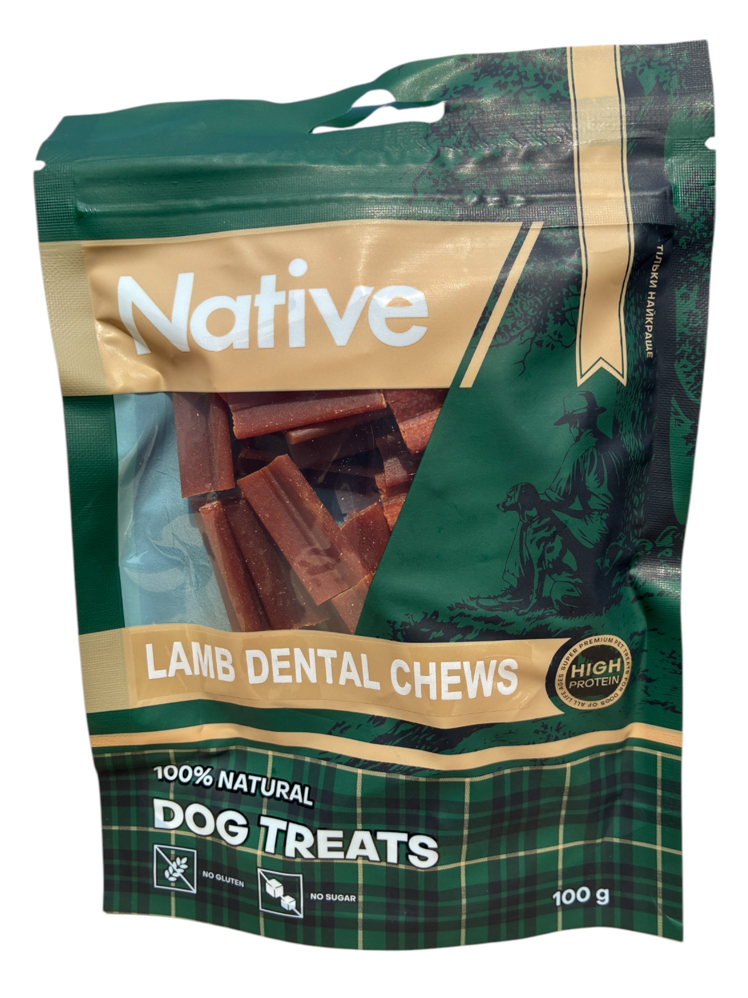 Native Dog Treats Sticker Lamb Dental Chews Зубні жувальні страви з ягня 100 г