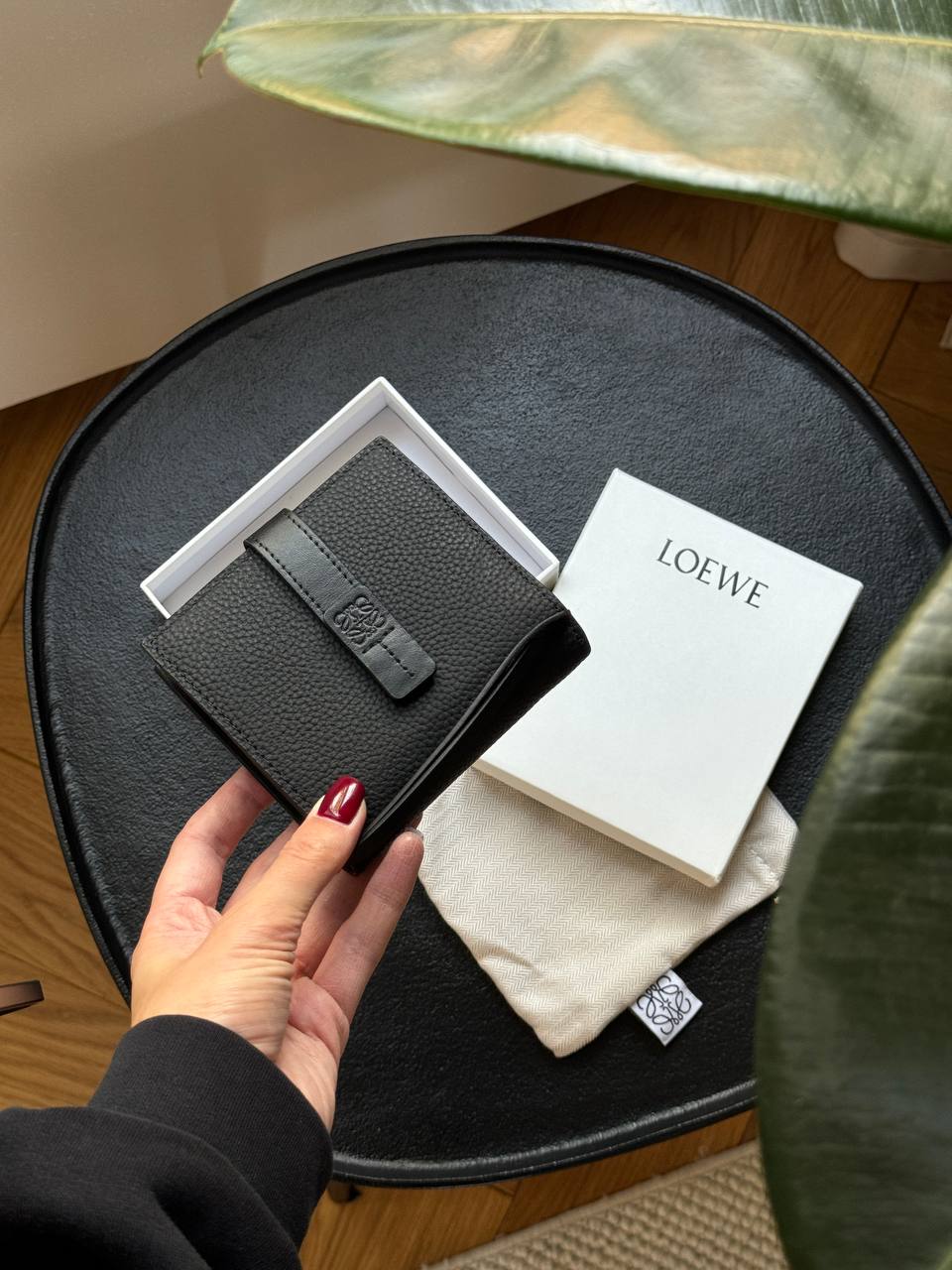 Loewe Two-tone Leather Wallet Black