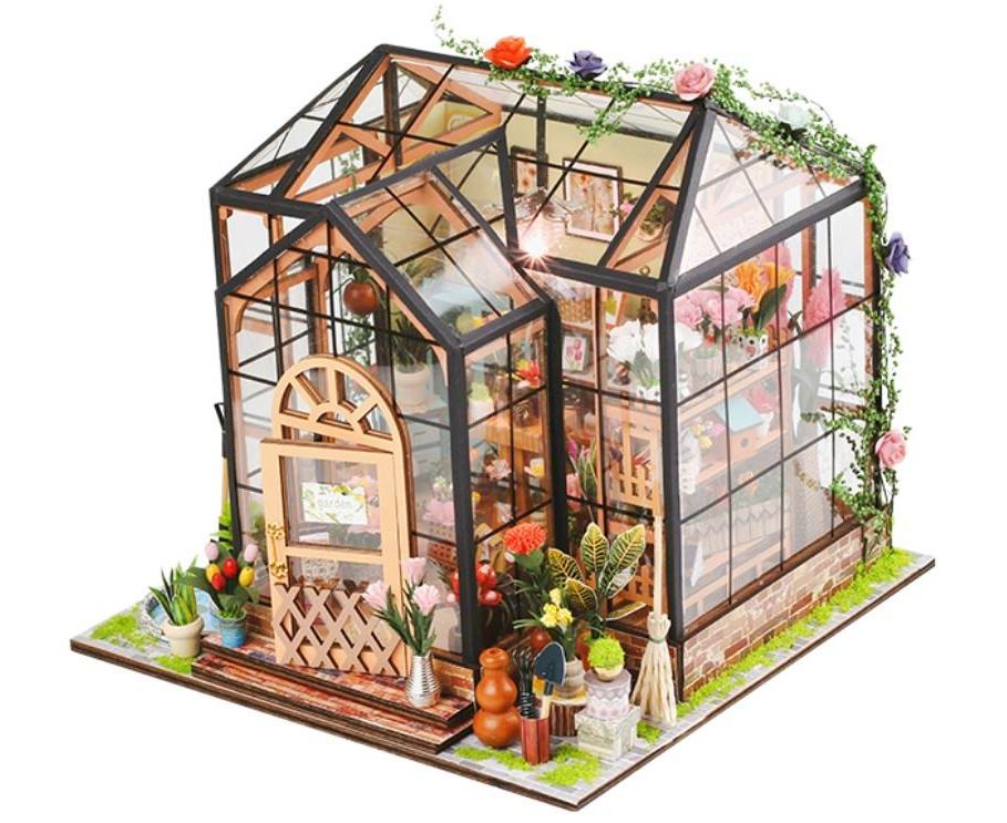 Букнук Квіткова кімната Дженні , Book nook Jenny Greenhouse, Румбокс 3D конструктор