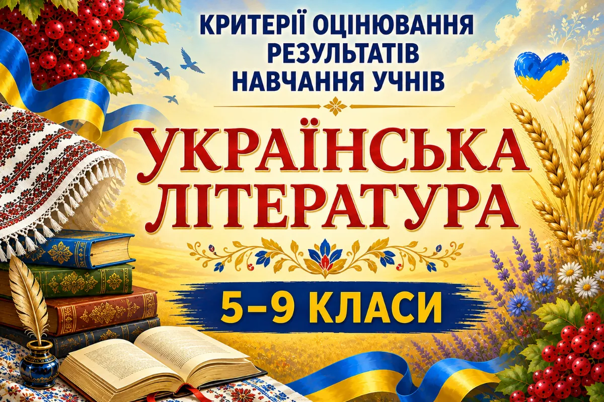 Критерії оцінювання результатів навчання учнів 5-9 класів НУШ з української літератури (відповідно до наказу МОН України №722 від 04.05.2026)