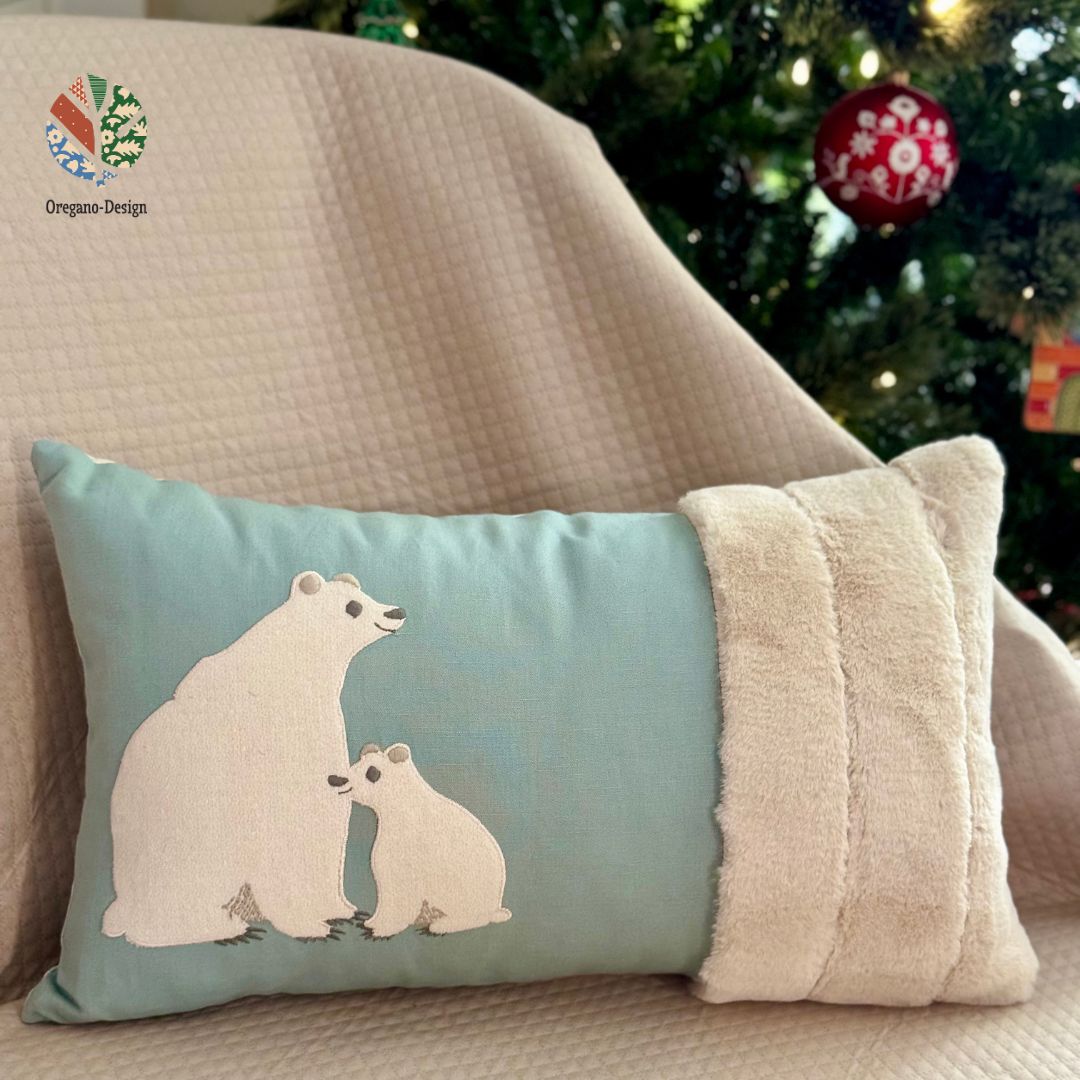 Pillow with Bears and Fur