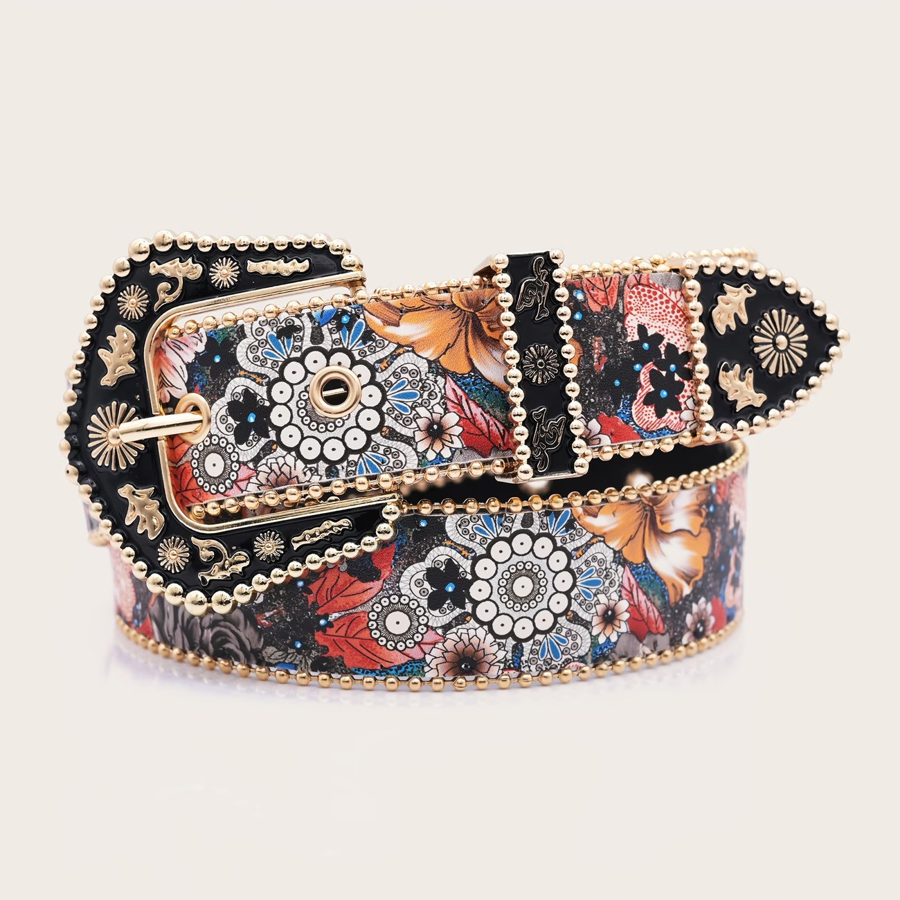 Women'S Vintage Floral Belt - a Versatile Accessory Suitable for Dresses