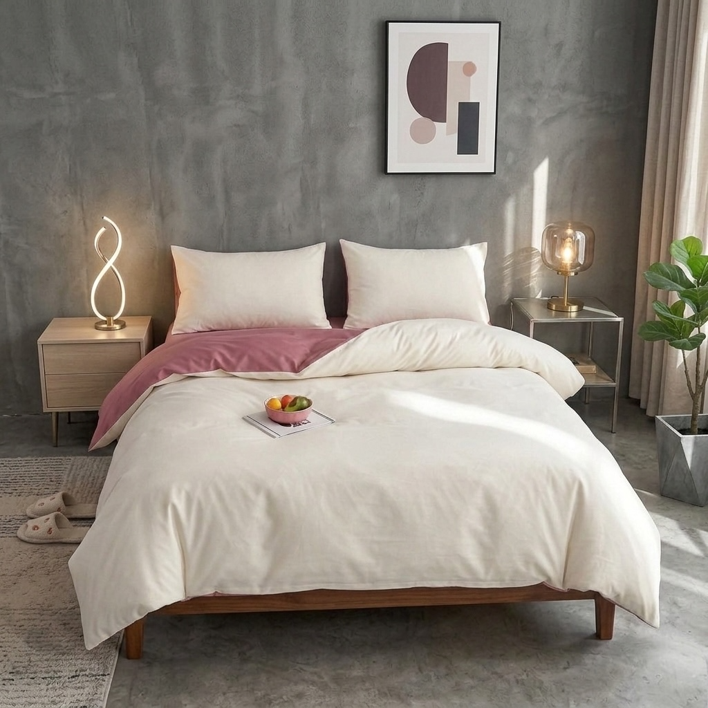 Постільна білизна з ранфорсу, колір Морозиво&Пудра