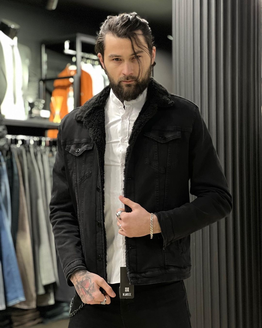 Демісезонна чоловіча джинсова куртка з утепленням dark grey