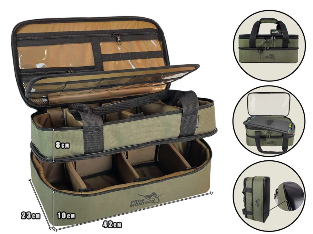 Подвійна сумка з повідочницею Multi-Bag Double для аксесуарів та годівниць