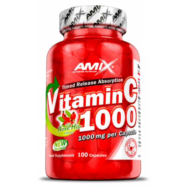 Amix C‑Vitamin + Rose Hips 1000 мг – 100 капсул