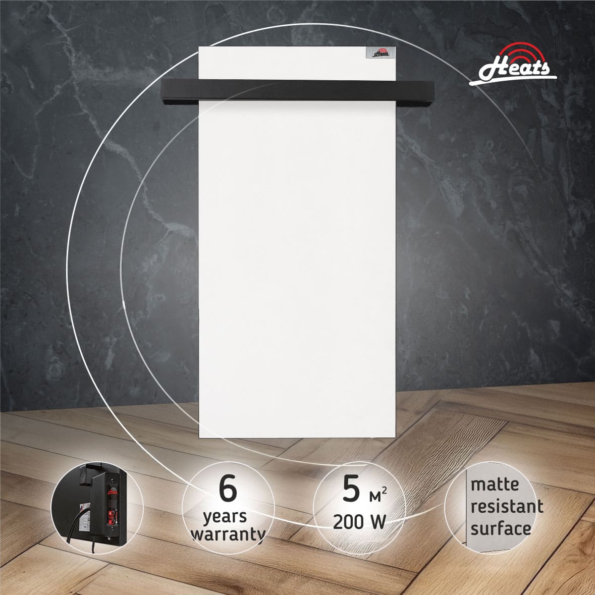 Towel Dryer Heats 200 White with Thermostat