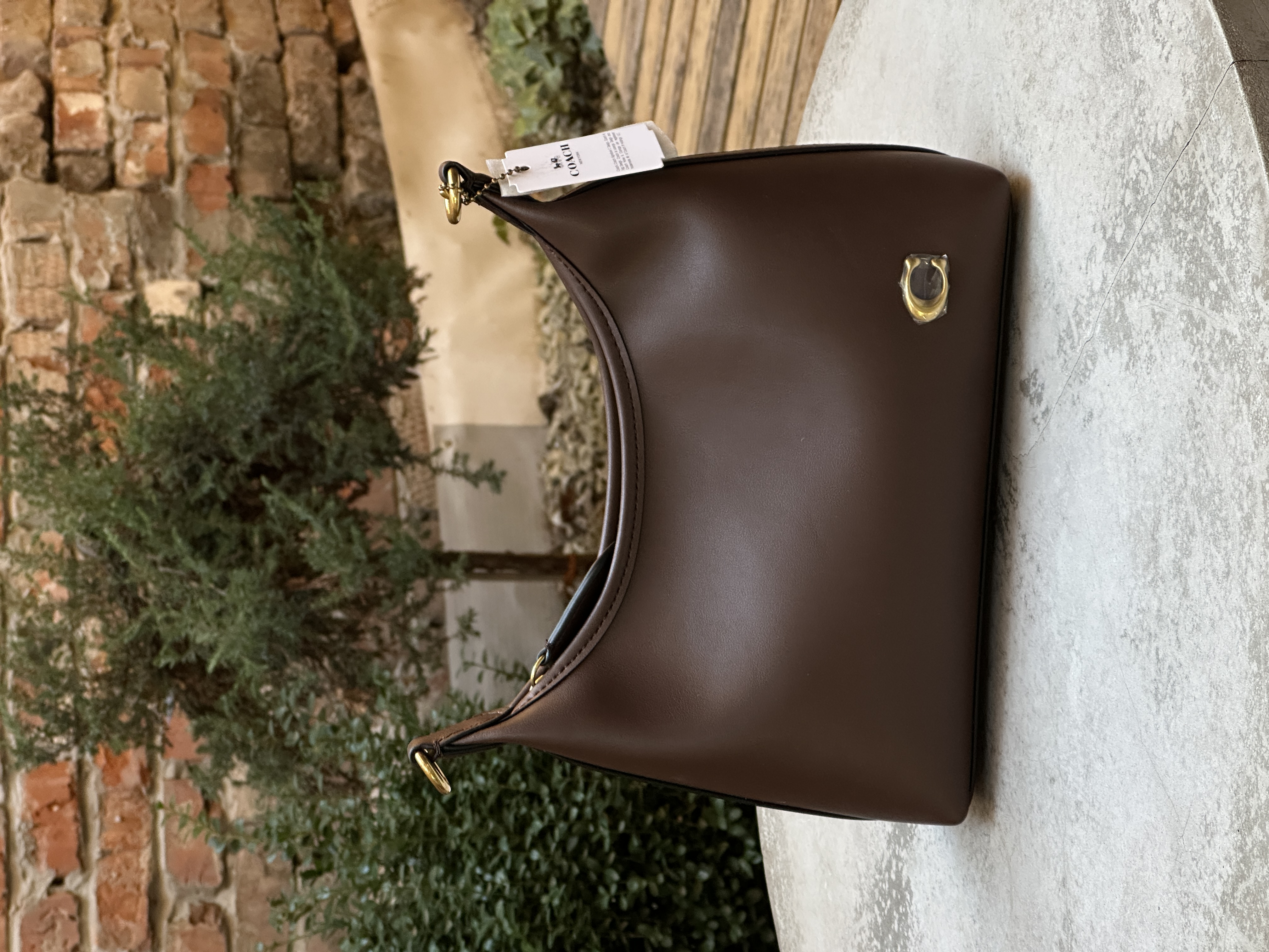 Coach Juliet Shoulder Bag Brown Smooth Leather