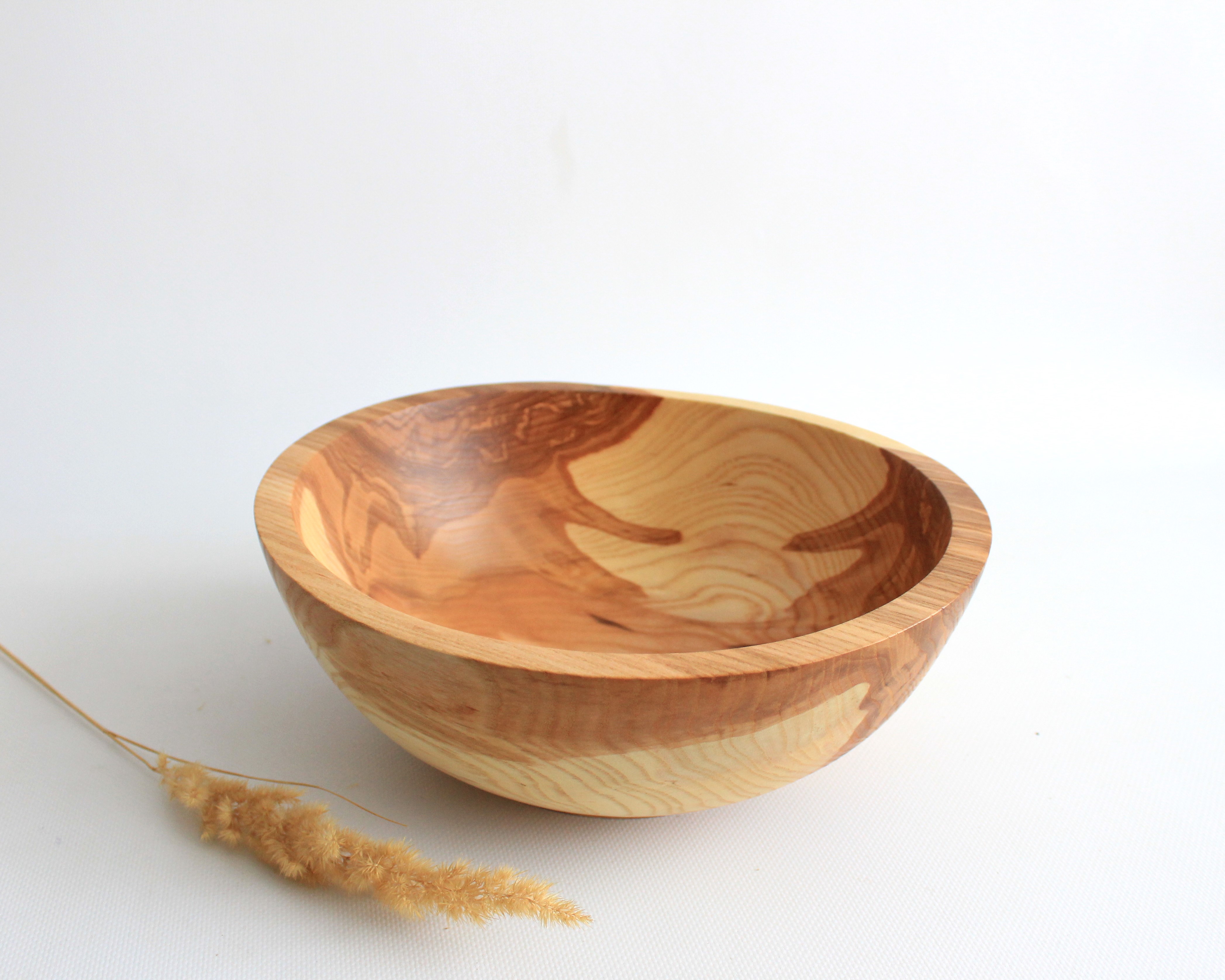  Wooden fruit bowl, salad dinnerware handmade, bread serving plate