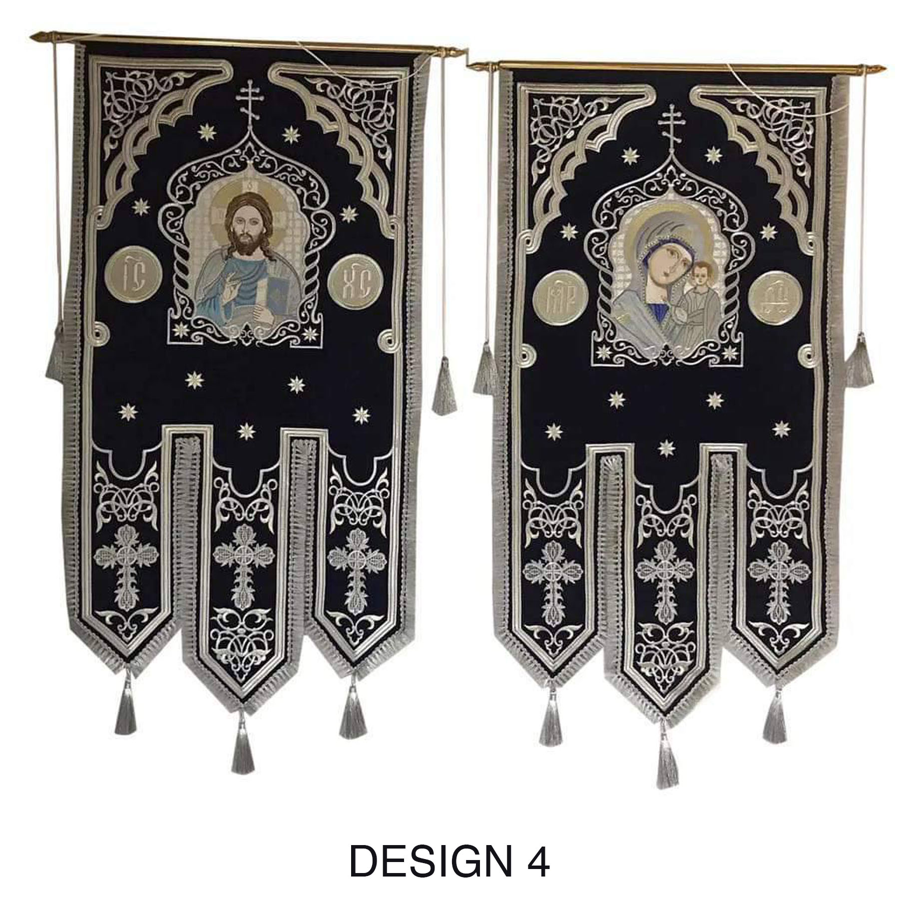 Embroidered Gonfalons "Golden Stars"