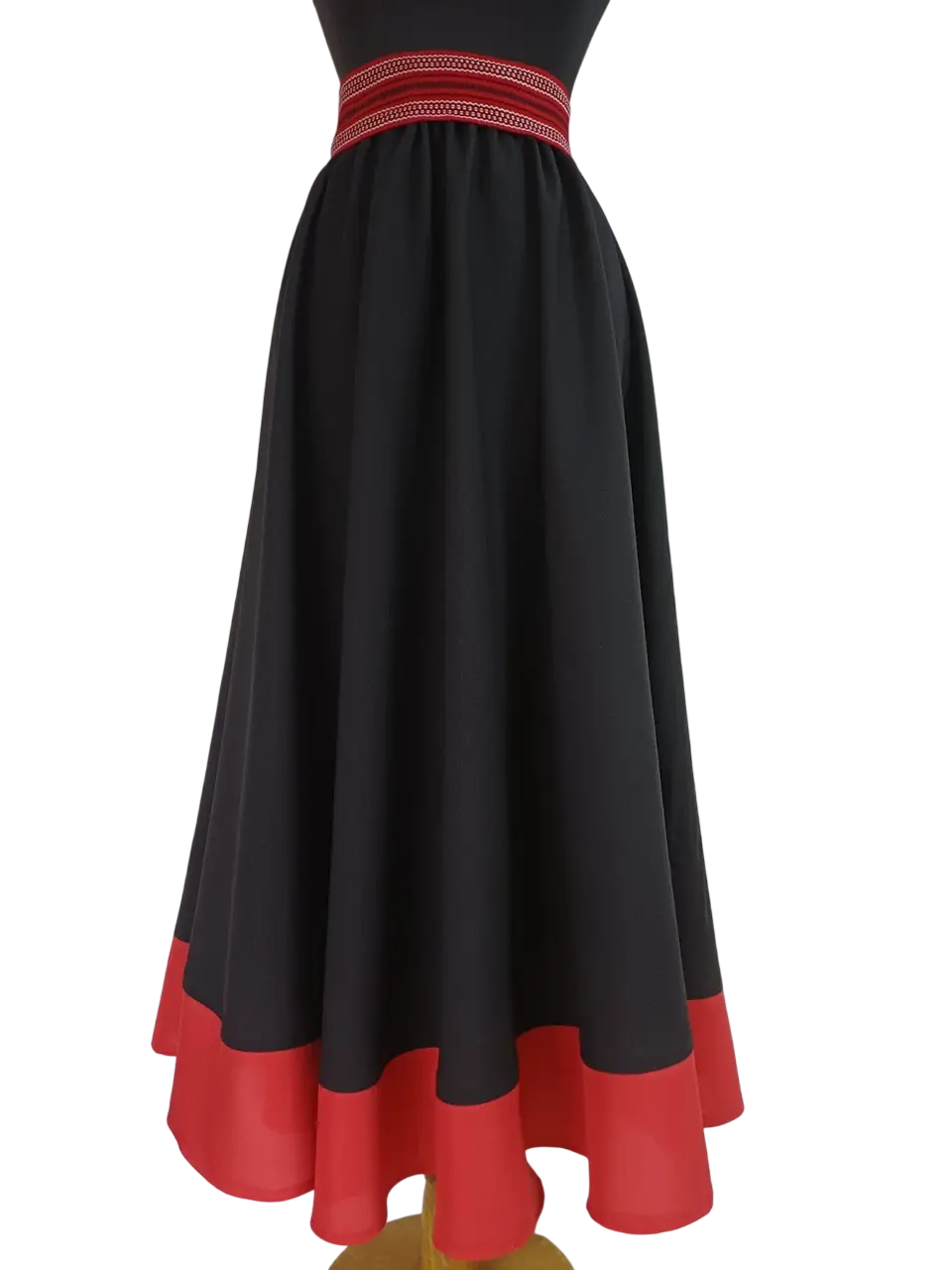 Спідниця напівкльош чорна з червоним