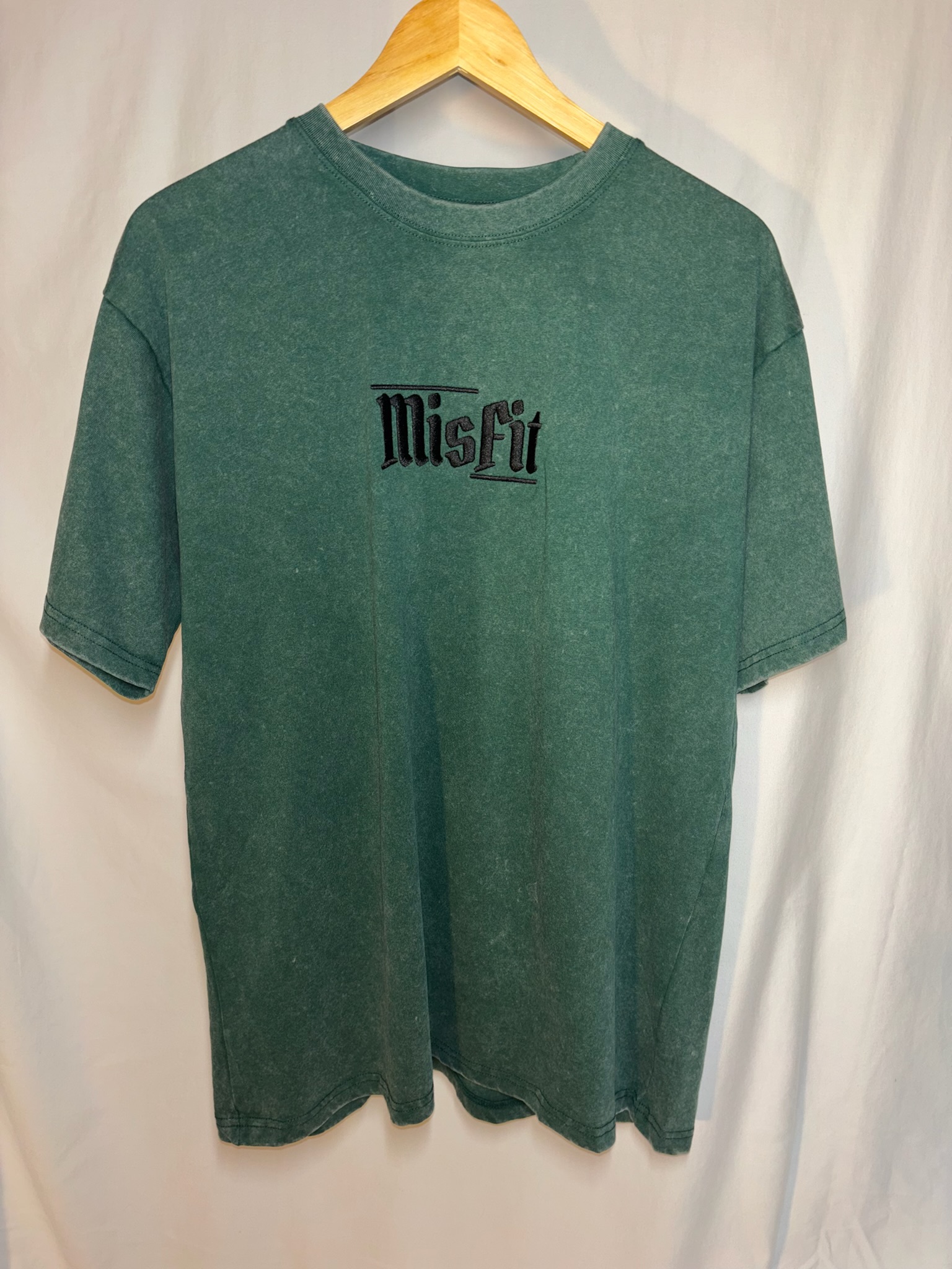 Dark Green Oversized Acid Washed Shirt