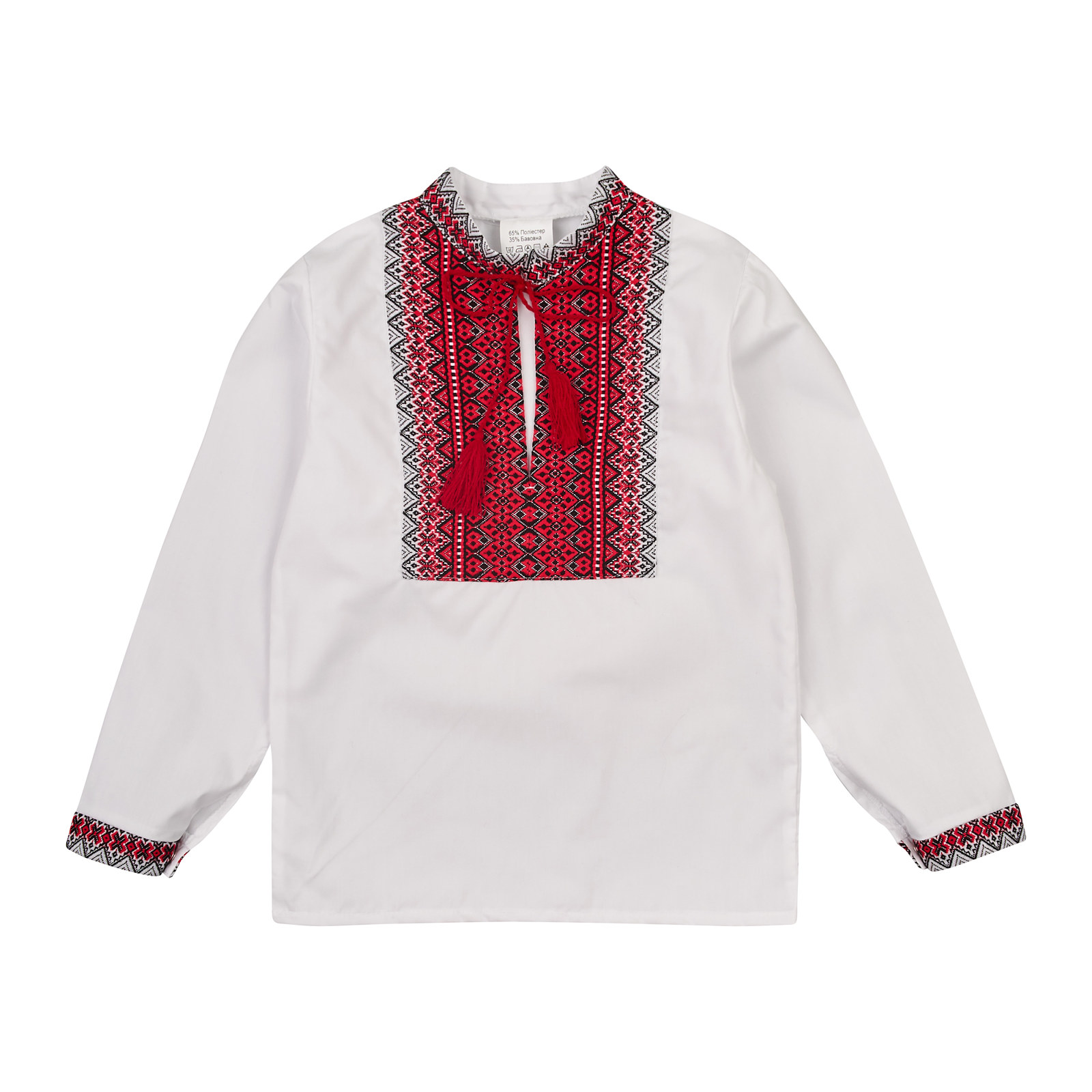 Сорочка для хлопчика червона вишивка Батист